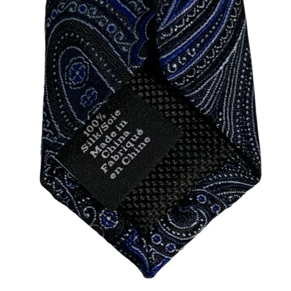 Nordstrom Paisley Silk Tie In Navy / Black - Picture 5 of 7